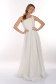 DORİDORCA Tek Omuz Kendinden Desenli Maxi Boy Kadın Abiye Elbise 2246026 - 6