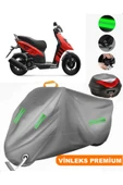 MotoEN  Vinleks Gri Aprilia SR 150 Arka Çanta Uyumlu Motosiklet Brandası (Kilit Uyumlu) thumbnail 1