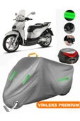 MotoEN  Vinleks Gri Aprilia Scarabeo 100 Arka Çanta Uyumlu Motosiklet Brandası (Kilit Uyumlu) thumbnail 1