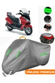 MotoEN  Vinleks Gri Aprilia Atlantic 200 Arka Çanta Uyumlu Motosiklet Brandası (Kilit Uyumlu) thumbnail 1