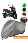 MotoEN  Vinleks Gri Aprilia SR Max 300 ?.E Arka Çanta Uyumlu Motosiklet Brandası (Kilit Uyumlu) thumbnail 1