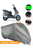 MotoEN  Vinleks Gri Aprilia Leonardo 150 Uyumlu Motosiklet Brandası Lüx Kalite (Kilit Uyumlu) - 1