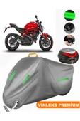 MotoEN  Vinleks Gri Ducati Monster 797 Plus Arka Çanta Uyumlu Motosiklet Brandası (Kilit Uyumlu) thumbnail 1