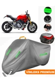 MotoEN  Vinleks Gri Ducati Monster 1200 Arka Çanta Uyumlu Motosiklet Brandası (Kilit Uyumlu) thumbnail 1
