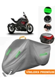 MotoEN  Vinleks Gri Ducati Diavel 1260 S Arka Çanta Uyumlu Motosiklet Brandası (Kilit Uyumlu) thumbnail 1