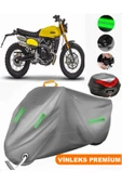 MotoEN  Vinleks Gri CABALLERO 500 Flat Track Arka Çanta Uyumlu Motosiklet Brandası (Kilit Uyumlu) thumbnail 1