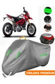 MotoEN  Vinleks Gri Ducati Hypermotard 796 Arka Çanta Uyumlu Motosiklet Brandası (Kilit Uyumlu) thumbnail 1
