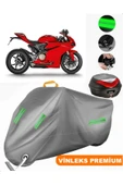 MotoEN  Vinleks Gri Ducati Panigale R Arka Çanta Uyumlu Motosiklet Brandası (Kilit Uyumlu) thumbnail 1