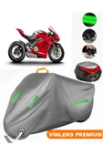 MotoEN  Vinleks Gri Ducati Panigale V4 R Arka Çanta Uyumlu Motosiklet Brandası (Kilit Uyumlu) thumbnail 1