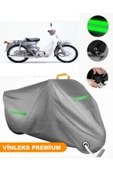 MotoEN  Vinleks Gri Honda C70 Super Cub Uyumlu Motosiklet Brandası Lüx Kalite (Kilit Uyumlu) thumbnail 1