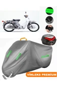 MotoEN  Vinleks Gri Honda C70 Super Cub Arka Çanta Uyumlu Motosiklet Brandası (Kilit Uyumlu) thumbnail 1