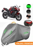 MotoEN  Vinleks Gri Kawasaki Ninja 650 Arka Çanta Uyumlu Motosiklet Brandası (Kilit Uyumlu) thumbnail 1