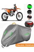 MotoEN  Vinleks Gri KTM 150 EXC TPI Arka Çanta Uyumlu Motosiklet Brandası (Kilit Uyumlu) thumbnail 1