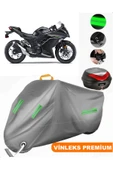 MotoEN  Vinleks Gri Kawasaki Ninja 300 Arka Çanta Uyumlu Motosiklet Brandası (Kilit Uyumlu) thumbnail 1