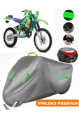 MotoEN  Vinleks Gri Kawasaki KDX 200 Arka Çanta Uyumlu Motosiklet Brandası (Kilit Uyumlu) - 1