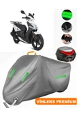 MotoEN  Vinleks Gri Kymco Agility 125 Arka Çanta Uyumlu Motosiklet Brandası (Kilit Uyumlu) thumbnail 1