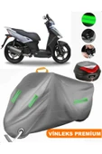 MotoEN  Vinleks Gri Kymco Agility City 200 i Arka Çanta Uyumlu Motosiklet Brandası (Kilit Uyumlu) - 1