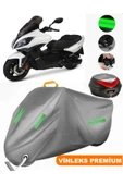 MotoEN  Vinleks Gri Kymco Xciting 500i R Arka Çanta Uyumlu Motosiklet Brandası (Kilit Uyumlu) thumbnail 1