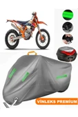 MotoEN  Vinleks Gri KTM 350 EXC-F Arka Çanta Uyumlu Motosiklet Brandası (Kilit Uyumlu) thumbnail 1