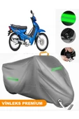 MotoEN  Vinleks Gri Kymco Aktiv 110 Uyumlu Motosiklet Brandası Lüx Kalite (Kilit Uyumlu) thumbnail 1