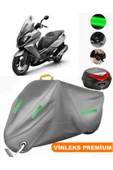 MotoEN  Vinleks Gri Kymco Downtown 250i Arka Çanta Uyumlu Motosiklet Brandası (Kilit Uyumlu) - 1