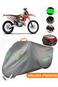 MotoEN  Vinleks Gri KTM 250 EXC TPI Arka Çanta Uyumlu Motosiklet Brandası (Kilit Uyumlu) thumbnail 1