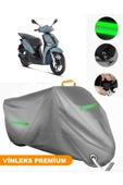 MotoEN  Vinleks Gri Piaggio Liberty 150 Uyumlu Motosiklet Brandası Lüx Kalite (Kilit Uyumlu) thumbnail 1