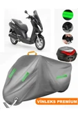 MotoEN  Vinleks Gri Peugeot Citystar 200 Arka Çanta Uyumlu Motosiklet Brandası (Kilit Uyumlu) thumbnail 1