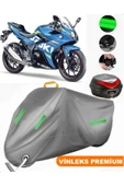 MotoEN  Vinleks Gri Suzuki GSX-R 250 Arka Çanta Uyumlu Motosiklet Brandası (Kilit Uyumlu) thumbnail 1