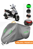 MotoEN  Vinleks Gri Piaggio X7 EVO 300 Arka Çanta Uyumlu Motosiklet Brandası (Kilit Uyumlu) - 1