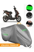 MotoEN  Vinleks Gri Piaggio NRG Power 50 Uyumlu Motosiklet Brandası Lüx Kalite (Kilit Uyumlu) thumbnail 1