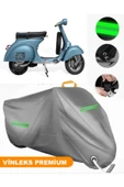 MotoEN  Vinleks Gri Piaggio Vespa 150 Uyumlu Motosiklet Brandası Lüx Kalite (Kilit Uyumlu) thumbnail 1
