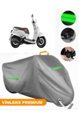 MotoEN  Vinleks Gri QJ VPS125 Uyumlu Motosiklet Brandası Lüx Kalite (Kilit Uyumlu) thumbnail 1