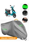 MotoEN  Vinleks Gri TVS Scooty Pep Plus Uyumlu Motosiklet Brandası Lüx Kalite (Kilit Uyumlu) thumbnail 1
