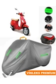 MotoEN  Vinleks Gri Vespa LX 150 3V i.e Arka Çanta Uyumlu Motosiklet Brandası (Kilit Uyumlu) thumbnail 1