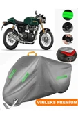 MotoEN  Vinleks Gri Triumph Thruxton 900 Arka Çanta Uyumlu Motosiklet Brandası (Kilit Uyumlu) thumbnail 1
