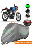 MotoEN  Vinleks Gri Triumph Thruxton RS Arka Çanta Uyumlu Motosiklet Brandası (Kilit Uyumlu) thumbnail 1
