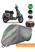 MotoEN  Vinleks Gri Vespa GTS 300 Supertech Arka Çanta Uyumlu Motosiklet Brandası (Kilit Uyumlu) thumbnail 1