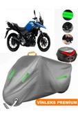 MotoEN  Vinleks Gri Suzuki V-Strom 250 Arka Çanta Uyumlu Motosiklet Brandası (Kilit Uyumlu) thumbnail 1