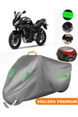 MotoEN  Vinleks Gri Yamaha  FZ6 Arka Çanta Uyumlu Motosiklet Brandası (Kilit Uyumlu) thumbnail 1