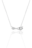 Gümüş rodyumlu zirkon taşlı modern çapraz kolye SGTL12794RODAJ - 1