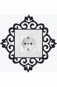 DDPEST Dekoratif Priz Kenarı Süsü Ahşap Sticker Siyah Tekli Burgulu Model-ls - 1