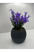 DDTREND Mini Saksıda Afrika Zambağı Yapay Bitki Gerçek Taş Yosunlu 18 Cm Dekoratif Banyo Mutfak Masa Çiçeği - 2