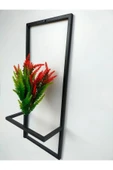 DDTREND Dekoratif Metal Çiçeklik Ve Yapay Kırmızı Yeşil Lavanta Duvar Aksesuarı Saksı - 3