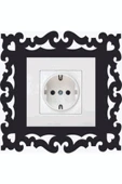 DDPEST D.Dekoratif Priz Kenarı Süsü Ahşap Sticker Siyah Prizlik Kalp Burgu Desen-D - 1