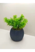 DDTREND Mini Mavi Saksıda Çim Yeşili Yapay Bitki Garnitür Taş Yosunlu Dekoratif Banyo Mutfak Masa Çiçeği - 2