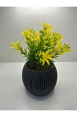 DDTREND Mini Saksıda Afrika Zambağı Yapay Bitki Gerçek Taş Yosunlu 18 Cm Dekoratif Banyo Mutfak Masa Çiçeği - 3