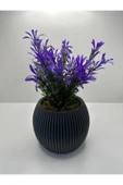 DDTREND Mini Saksıda Afrika Zambağı Yapay Bitki Gerçek Taş Yosunlu 18 Cm Dekoratif Banyo Mutfak Masa Çiçeği - 1
