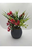 DDTREND DDS-204 Saksıda Yapay Çiçek Aranjman , Taş Yosunlu , Gerçekci Görünüm Yeni Trend - 2