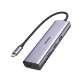 UGREEN 90568 7 in 1 1000Mbps Gigabit Ethernet HDMI Kart Okuyucu USB Çoklayıcı Hub Adaptör - 1